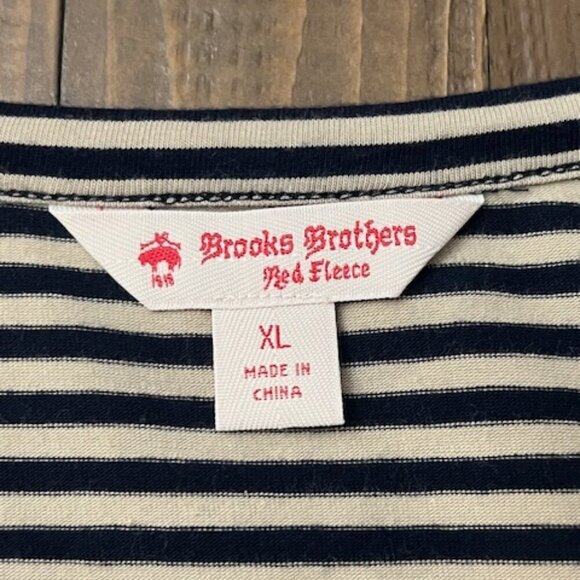 Brooks Brothers Red Fleece Tan & Black Striped Long Sleeve Blouse Top XL - Picture 5 of 5